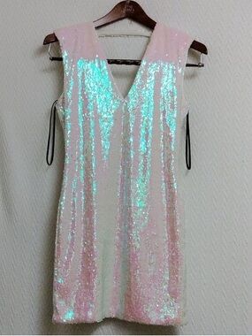 Forever 21 Iridescent Pink Sequin Mini Dress